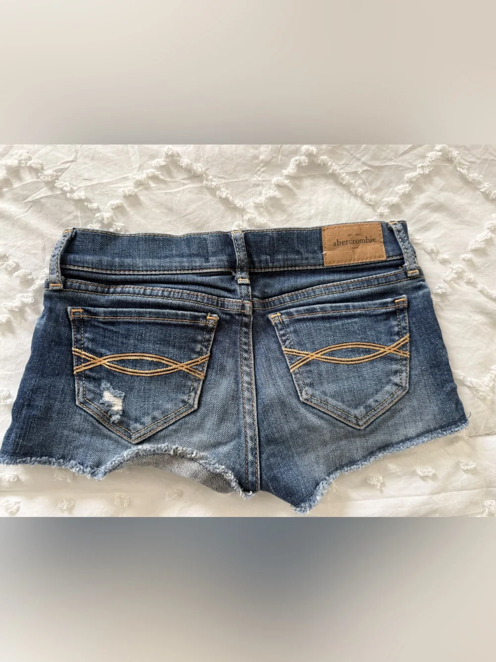 Abercrombie & Fitch Dark Blue Denim Cutoff Shorties